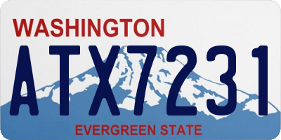 WA license plate ATX7231