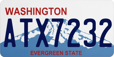 WA license plate ATX7232