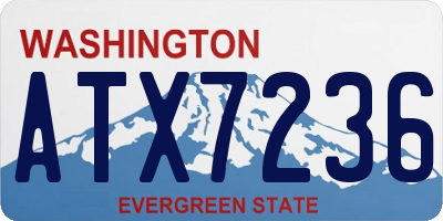 WA license plate ATX7236