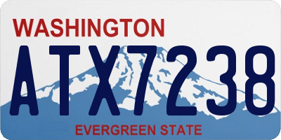WA license plate ATX7238