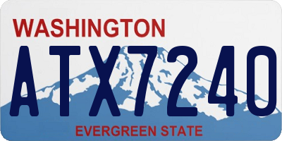 WA license plate ATX7240