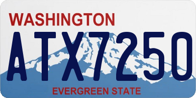 WA license plate ATX7250