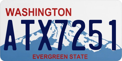 WA license plate ATX7251