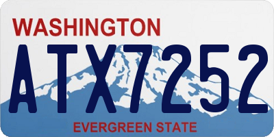 WA license plate ATX7252