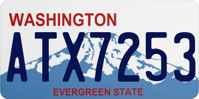 WA license plate ATX7253