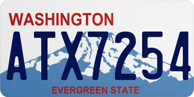 WA license plate ATX7254