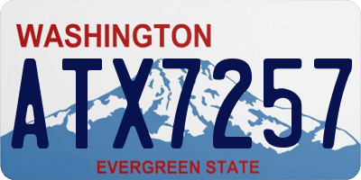 WA license plate ATX7257