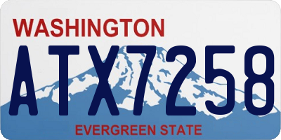 WA license plate ATX7258