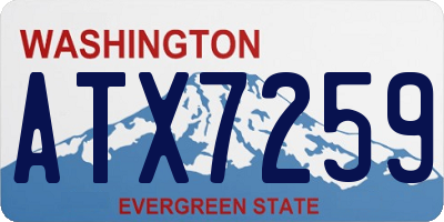 WA license plate ATX7259