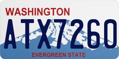 WA license plate ATX7260