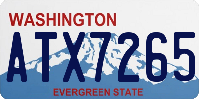 WA license plate ATX7265