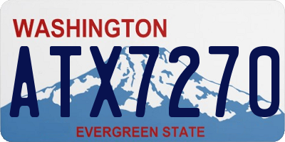 WA license plate ATX7270