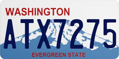 WA license plate ATX7275