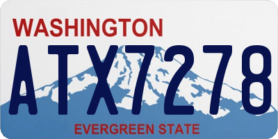 WA license plate ATX7278