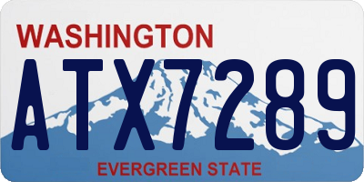 WA license plate ATX7289