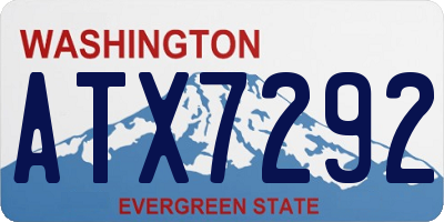 WA license plate ATX7292