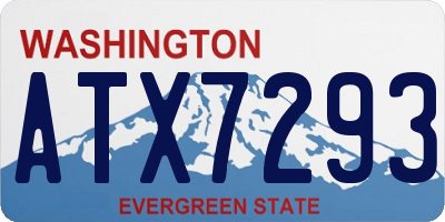 WA license plate ATX7293