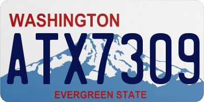 WA license plate ATX7309