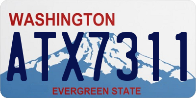 WA license plate ATX7311