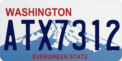 WA license plate ATX7312