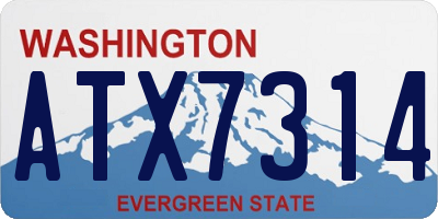 WA license plate ATX7314