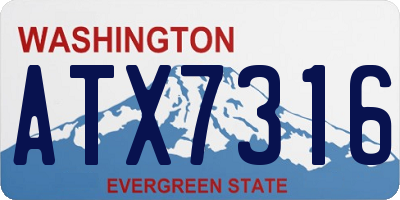 WA license plate ATX7316