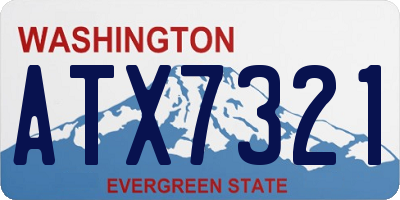 WA license plate ATX7321