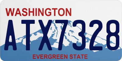 WA license plate ATX7328