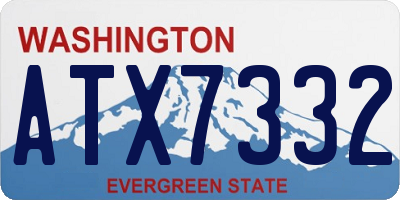 WA license plate ATX7332