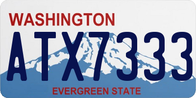 WA license plate ATX7333