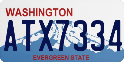 WA license plate ATX7334