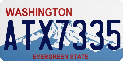 WA license plate ATX7335