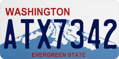 WA license plate ATX7342