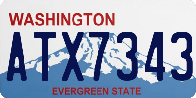 WA license plate ATX7343