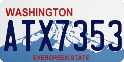 WA license plate ATX7353