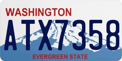 WA license plate ATX7358