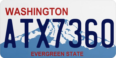 WA license plate ATX7360