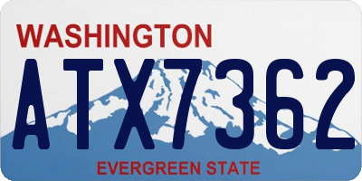 WA license plate ATX7362