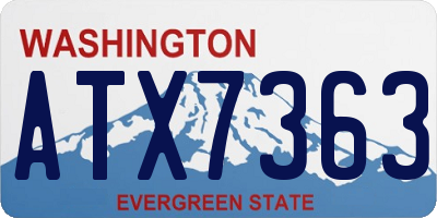 WA license plate ATX7363