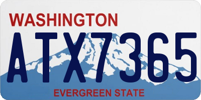 WA license plate ATX7365
