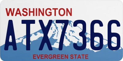 WA license plate ATX7366