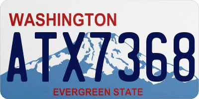 WA license plate ATX7368