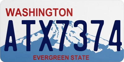 WA license plate ATX7374