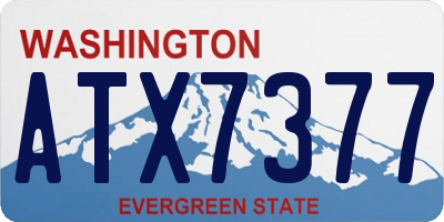 WA license plate ATX7377