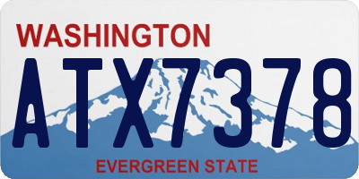 WA license plate ATX7378