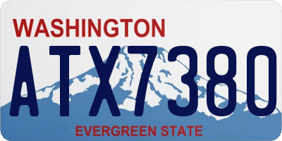 WA license plate ATX7380