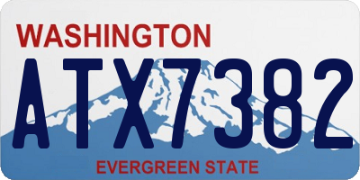 WA license plate ATX7382