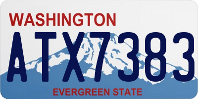 WA license plate ATX7383