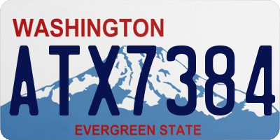 WA license plate ATX7384