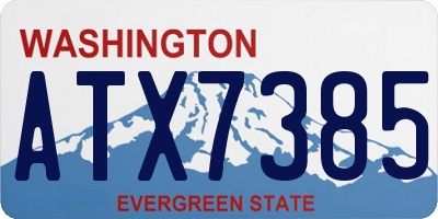 WA license plate ATX7385